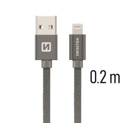 Изображение Swissten Textile Fast Charge 3A Lightning Data and Charging Cable 20 cm