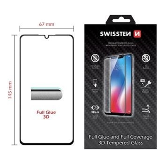 Picture of Swissten Ultra Durable 3D Full Face Tempered Glass Huawei P30 Black
