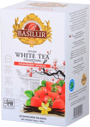 Attēls no Tēja baltā Basilur Premium White Tea Strawberry & Vanilla, 20 pac