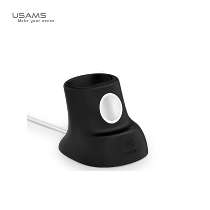 Picture of Usams US-ZJ051 2in1 Kompakts Silikona Turētājs - Statīvs priekš Apple Watch un Airpods uzlādes Melns