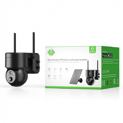 Attēls no Woox Smart Outdoor wireless PTZ Camera + Solar panel Kit