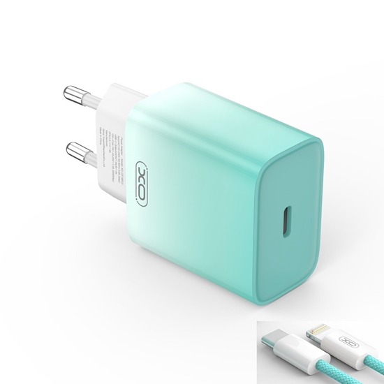 Изображение XO CE18 PD Wall Charger 30W + USB-C - Lightning Cable 1m