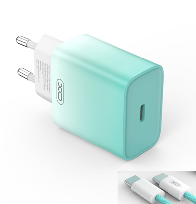 Изображение XO CE18 PD Wall Charger 30W + USB-C - USB-C Cable 1m