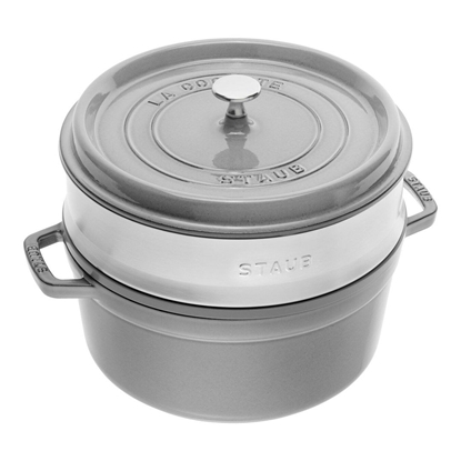 Attēls no Zwilling Garnek żeliwny okrągły z wkładem STAUB 40510-605-0 - 5 25 ltr grafitowy