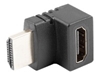 Picture of Adapter HDMI(M) - HDMI(F) Kątowy 90 stopni górny Czarny 