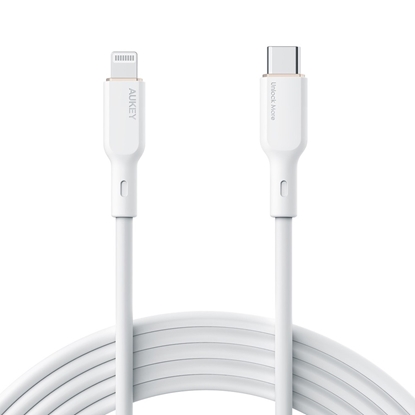 Изображение CB-SCL2 White silikonowy kabel Lightning-USB C | USB Power Delivery USB-PD | 1.8m | 27W | 3A | MFi Apple 