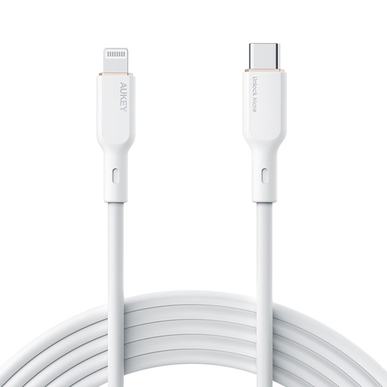 Picture of CB-SCL2 White silikonowy kabel Lightning-USB C | USB Power Delivery USB-PD | 1.8m | 27W | 3A | MFi Apple 