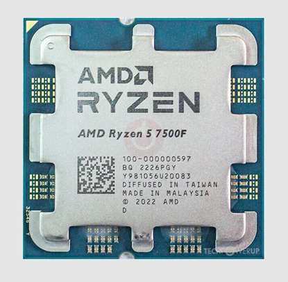 Изображение Procesor AMD Ryzen 5 7500F, 3.7 GHz, 32 MB, OEM (100-000000597)