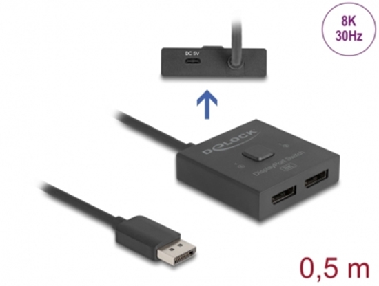 Изображение Delock DisplayPort Switch 2 to 1 bidirectional 8K