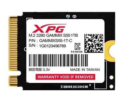Изображение Dysk SSD XPG GAMMIX S55 1TB PCIe 4x4 5/3.7MB/s M2230 