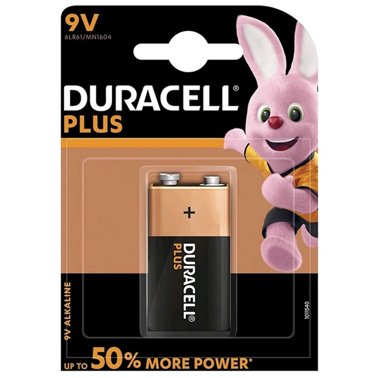 Picture of Duracell Krona 9V 1 Cell Alkaline 6LR61 6LF22 MN1604 Ilgas darbības Batereja DRB9VB1N (1gab.)