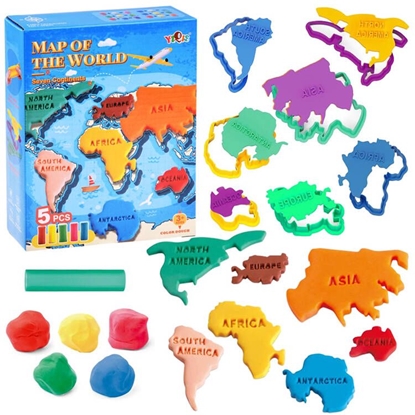Изображение Edukacinis plastikinės masės rinkinys - pasaulio žemėlapis