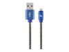 Изображение Gembird USB Male - Lightning Male Premium denim 1m Blue