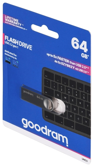 Изображение Goodram USB UNO3-0640S0R11 USB flash drive 64 GB USB Type-A 3.2 Gen 1 (3.1 Gen 1) Silver