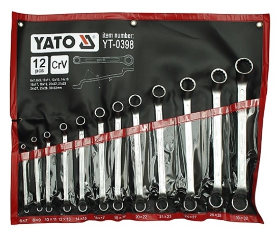 Изображение YATO SATIN BENT RING WRENCHES 12 pcs. 6-32mm CASE 0398