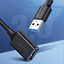 Attēls no Kabel USB Ugreen USB-A - USB-A 0.5 m Czarny (30125)