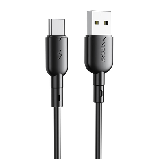 Изображение Kabel USB Vipfan USB-A - USB-C 1 m Czarny (X11TC-black)