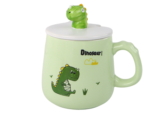 Picture of Keraminis puodelis su dinozauru, žalias