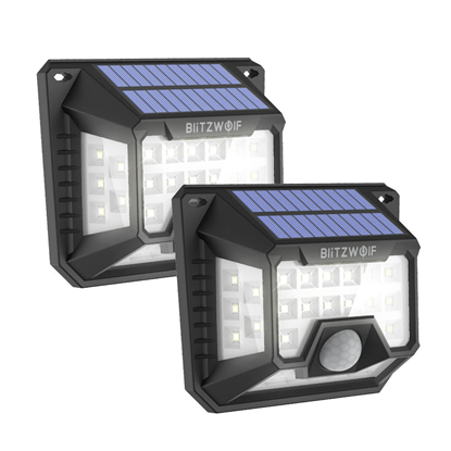 Attēls no Kinkiet Blitzwolf Zewnętrzna lampa solarna LED Blitzwolf BW-OLT3 z czujnikiem ruchu i zmierzchu, 1200mAh (2 sztuki)