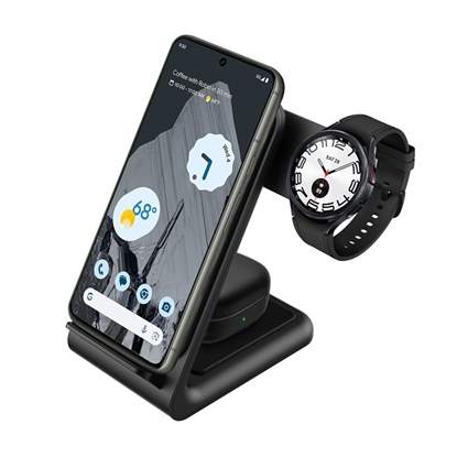 Изображение Ładowarka bezprzewodowa 3w1 do iPhone, Samsung & Android, Galaxy Watch i słuchawek TWS