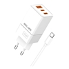 Изображение Ładowarka sieciowa 65W GaN 2xUSB-C + USB-A+ kabel USB-C Biała 