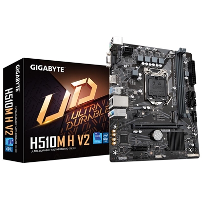 Изображение Mainboard|GIGABYTE|Intel H470 Express|LGA1200|Micro-ATX|Memory DDR4|1xPCI-Express 1x|1xPCI-Express 16x|1xM.2|1x15pin D-sub|1xHDMI|1xAudio-In|1xAudio-Out|1xMicrophone|4xUSB 2.0|2xUSB 3.2|1xPS/2|1xRJ45|H510MHV2