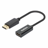 Picture of Manhattan DisplayPort 1.2 to HDMI Active Adapter, 4K@60Hz, 15cm, Male to Female, DP With Latch, Black, Not Bi-Directional, Three Year Warranty, Polybag