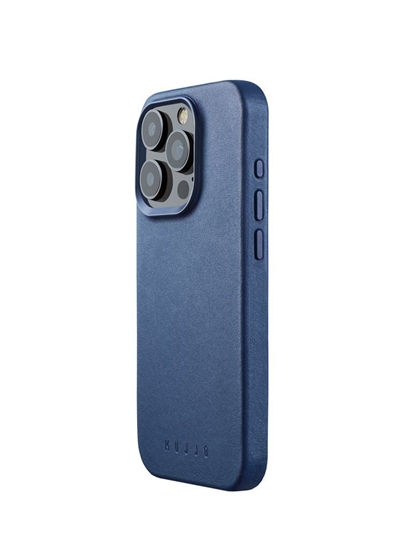 Изображение Mujjo iPhone 15 Pro Leather Case - Monaco Blue