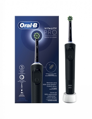 Attēls no Oral-B | Electric Toothbrush | D103 Vitality Pro | Rechargeable | For adults | Number of brush heads included 1 | Number of teeth brushing modes 3 | Black