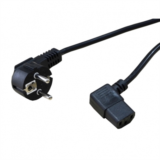 Изображение Secomp Power Cable, angled IEC Connector, black, 1.8 m