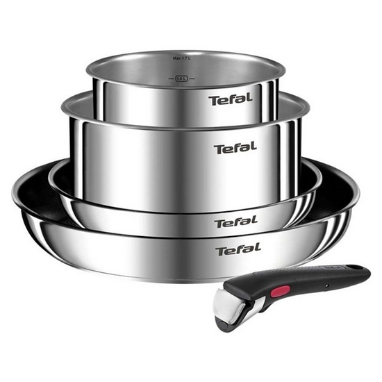 Изображение TEFAL | Ingenio Emotion 5-piece Set | L897S574 | Frying | Diameter 16/20/22/28 cm | Suitable for induction hob | Removable handle | Stainless steel