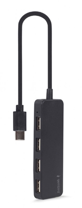 Picture of USB Centrmezgls Gembird 4-port USB Type-C Black