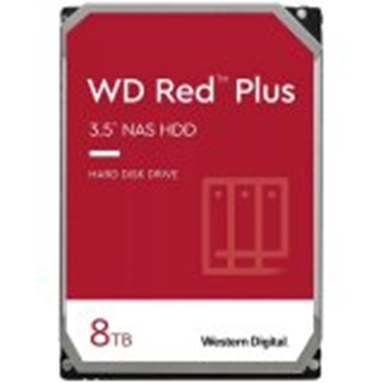 Изображение HDD|WESTERN DIGITAL|Red Plus|8TB|SATA|256 MB|5640 rpm|3,5"|WD80EFPX