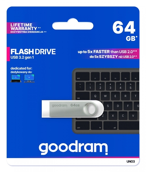 Изображение Zibatmiņa Goodram UNO3 64GB Silver