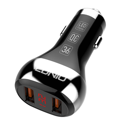 Attēls no LDNIO auto lādētājs 2 x USB | QC 3.0 | LED displej