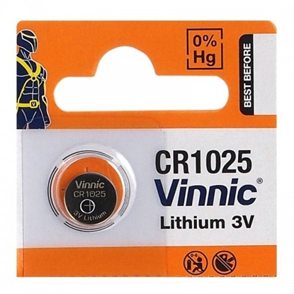 Attēls no BAT1025.VNC1; CR1025 baterijas Vinnic litija - iepakojumā 1 gb.