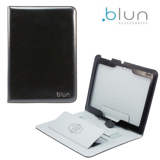 Изображение Blun TXP Eko ādas sāniski atverams maks ar stendu Samsung T230 Galaxy Tab 4 7.0 Melns