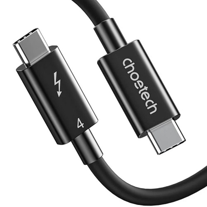 Изображение Cable CHOETECH Thunderbolt 4, USB-C to USB-C, 40Gbps, 100W, 20V/ 5A, 8K/ 60Hz, 0.8m