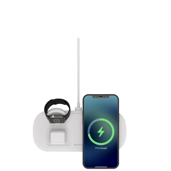 Picture of Devia 3 vienā bezvadu lādētājs iPhone | Airpods | 