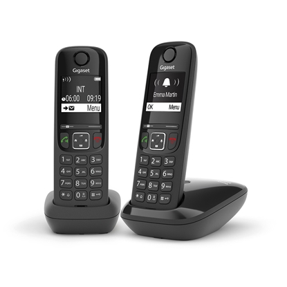 Изображение GIGASET WIRELESS PHONE AS690 DUO BLACK (L36852-H2816-D201)