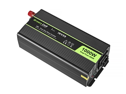 Attēls no Green Cell  Registered  Voltage Car Inverter 12V to 230V  1000W/2000W Full Sine Wave