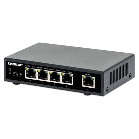 Изображение INTELLINET 5-Port Gigabit PoE+ Switch 62W