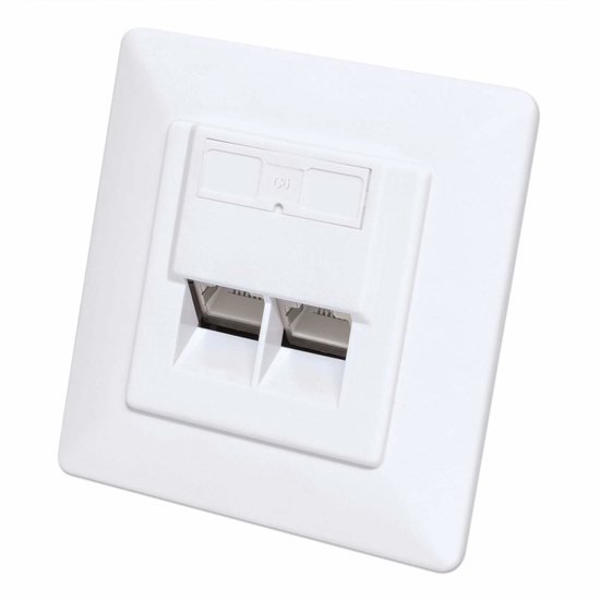 Picture of Intellinet 771917 socket-outlet 2 x RJ-45 White