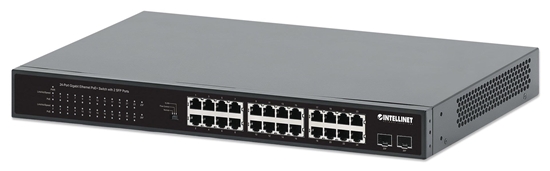 Изображение INTELLINET 24Port Gigabit PoE+ Switch 2x1G SFP 370 W