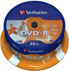 Picture of Matricas DVD-R AZO Verbatim 4.7GB 16x Wide Printable ID Brand 25 Pack Spindle