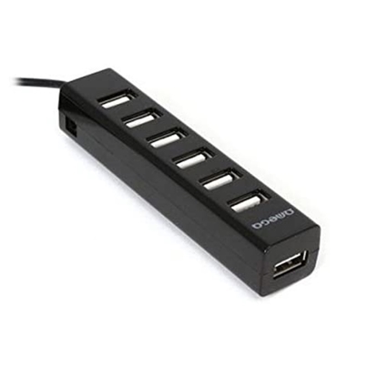 Изображение Platinet OUH7PB USB 2.0 Hub Adapteris uz 7 USB 2.0 Portiemar estra barošanas portu 5V Melns