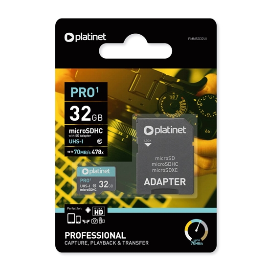 Изображение Platinet PRO1 32GB Micro SDHX Class 10 Atmiņas Kar