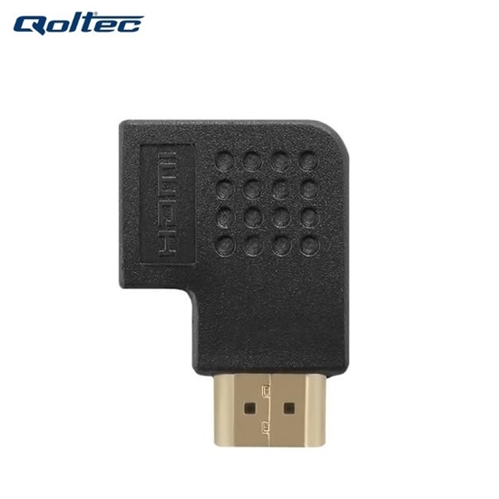 Изображение Qoltec 50529 HDMI AF Plakans 90 grādu leņķa Vada adapteris - HDMI A Spraudnis / HDMI A Ligzda Melns