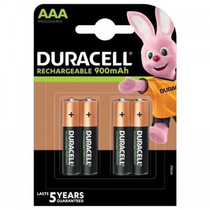 Изображение R03/AAA akumulatori 1.2V Duracell Recharge sērija Ni-MH HR03 900 mAh iepakojumā 4gb.