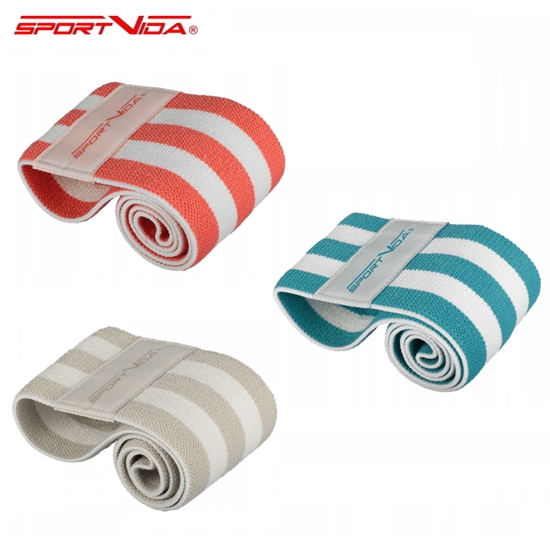 Изображение SportVida Hip Band  SV-HK0363 różne poziomy oporu w zestawie wielokolorowy 3 szt.